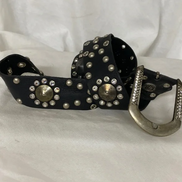 New Leather Rock Crystal Studded Belt Leather Rock | Accessories | New Leather Rock Crystal  main image 4